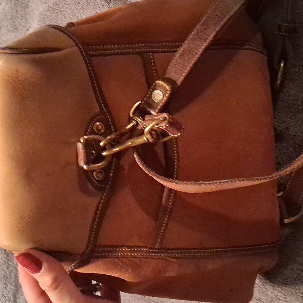 Rare Vintage Dooney And Bourke Suede Tan Leather Backpack Like New - Picture 13 of 16